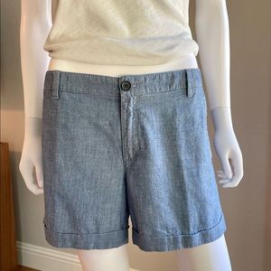 Banana Republic City Chino Shorts, Chambray Blue, Size 8